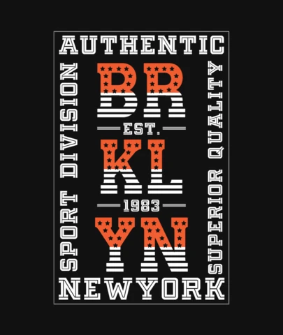 Brooklyn New York Typography T-Shirt Design Template