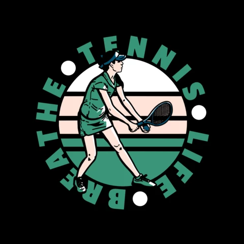 Tennis Player Doing Serving Logo Design Template