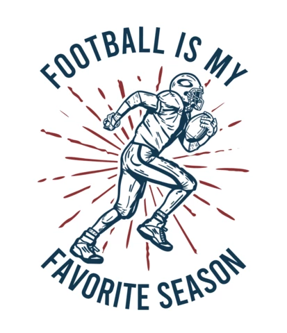 Football Player Holding Rugby Ball Vintage T-shirt Design Template