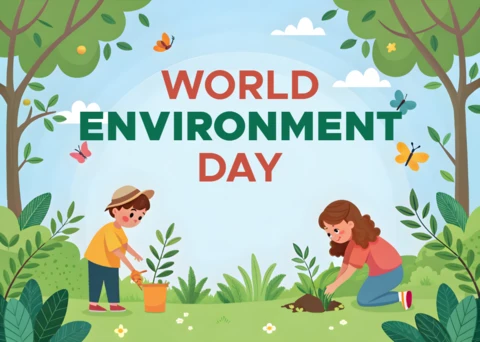 World Environment Day Editable Template - Playful Illustrated Design for Eco-Friendly Awareness