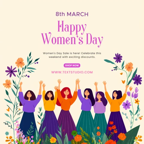 Happy Women's Day Celebration Template Design for March Promotions