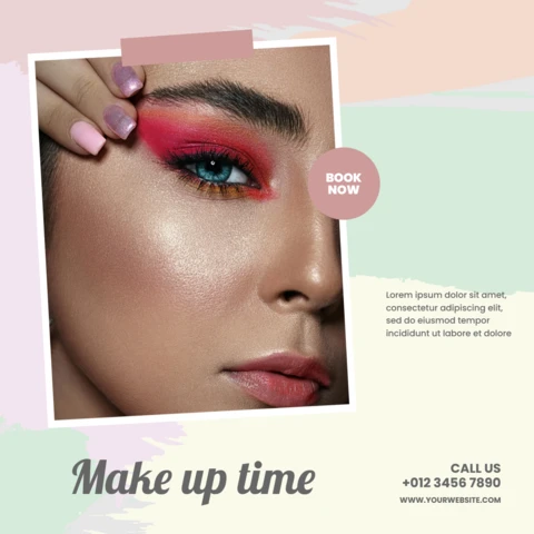Pastel Spa Center Promotional Social Media Post Design Template