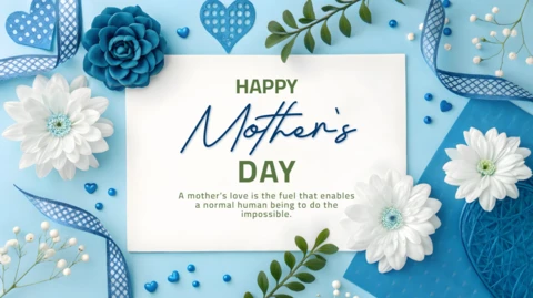 Floral Mother's Day Card Template - Elegant Design for Custom Celebrations