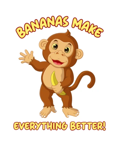 Fun Monkey Design Template: 'Bananas Make Everything Better!'