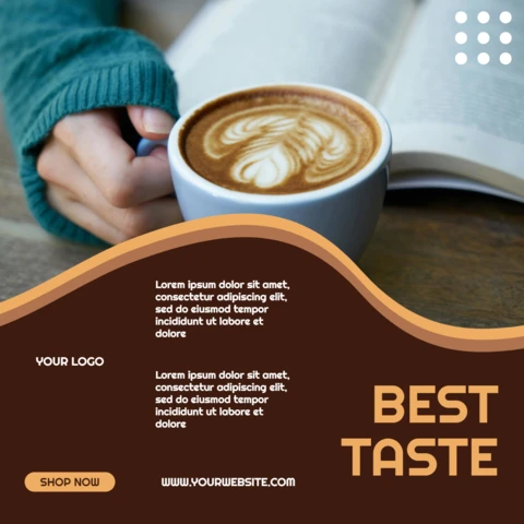 Best Taste Coffee Instagram Post Design Template
