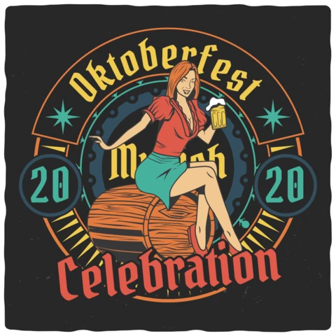 Modèle de t-shirt pour la célébration de l'Oktoberfest
