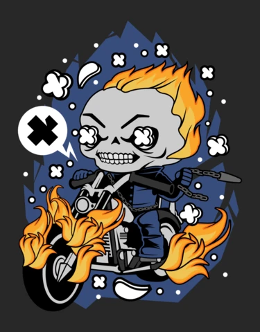 Ghost Rider Cartoon Character Pop Culture Poster Design Template