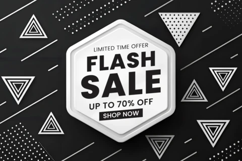 Modern Geometric Sale Template Design for Promotional Flyers