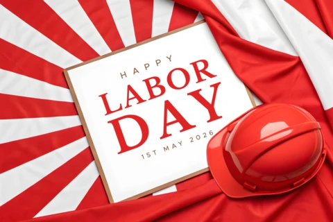 Labor Day Celebration Template: Bold Graphic Design for Festive Promotions