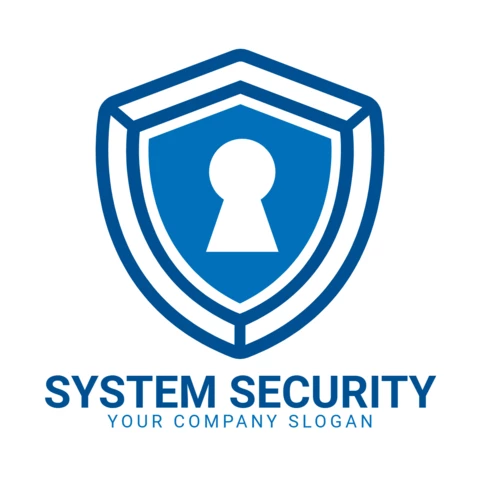 System Security Shield Logo Design Template