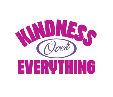 Kindness Over Everything Bold Compassion Typography with Oval Emphasis Motif T-Shirt Design Template