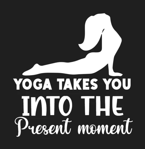 Maglietta con citazione yoga sul cane rivolto verso l'alto