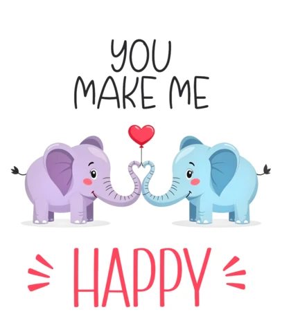 Elefante de peluche tarjeta de amor plantilla de diseño - lindo saludo romántico