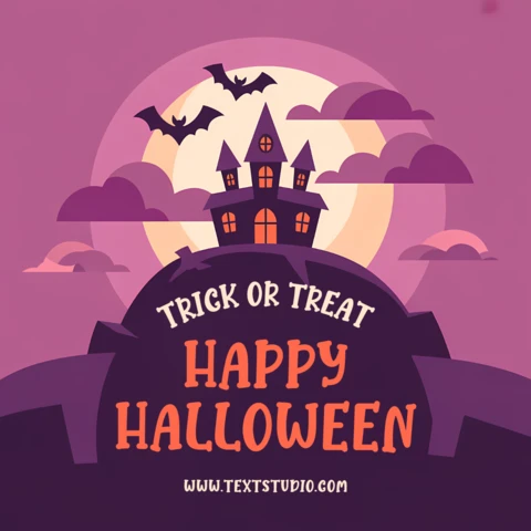 Plantilla de diseño de casa espeluznante para tarjetas de felicitación de Halloween