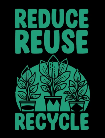 Reduce, Reuse, Recycle Sustainable Living Recycling Helps Protect Our Planet T-Shirt Design Template