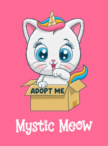Modelo de design "Adopt me mystic meow" para promoções de animais de estimação fofos