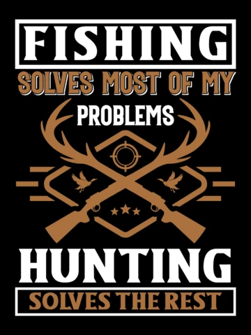 Vintage Hunting and Fishing Quote Design Template