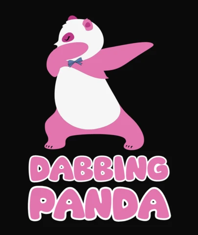 Dabbing Pink Panda T-Shirt Design Template