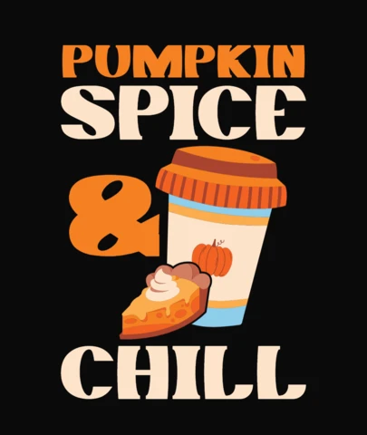 Pumpkin Spice Latte T-Shirt Design Template
