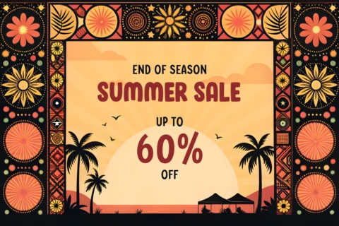 Bohemian Summer Sale Design Template for End of Season Promotions