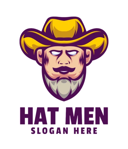 Modèle de conception de logo pour hommes de chapeau