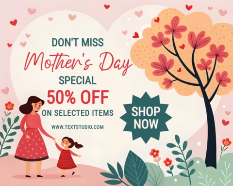 Charming Mother's Day Promotion Template - Floral Design for Special Offers