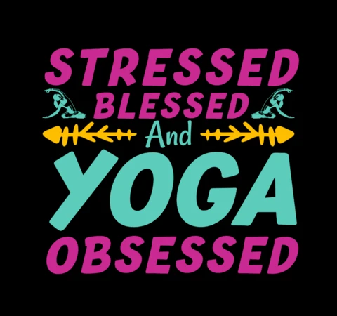 Modello di design per maglietta con citazione yoga divertente