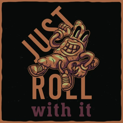 Croissant just roll with it zabawny szablon koszulki
