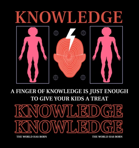 Knowledge-Themed Graphic Design Template for Educational Apparel
