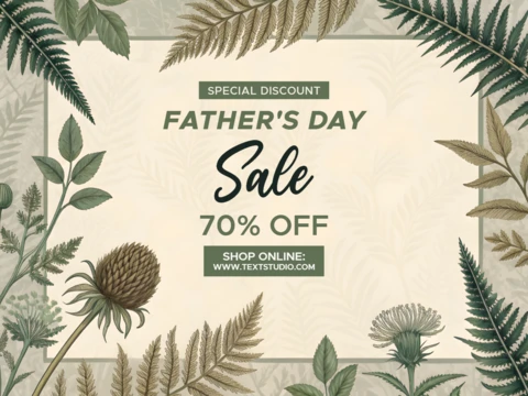 Botanical Father's Day Sale Template - Elegant Design for Special Discounts