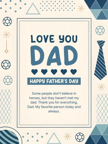 Modern Geometric Father's Day Card Template Design