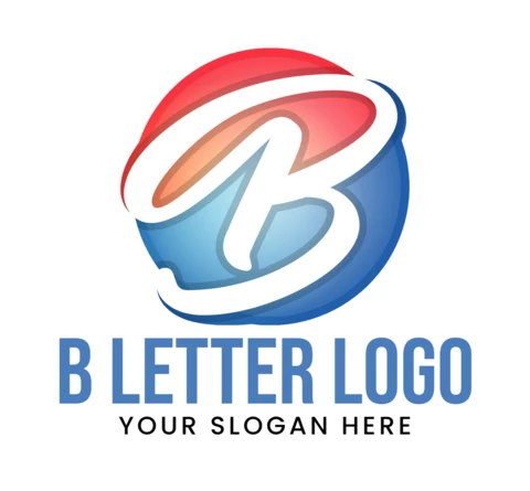 Modello di design del logo moderno ed elegante con lettera colorata sfumata b