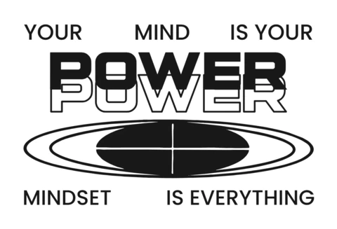 Tu mente es tu poder plantilla de diseño de camiseta de declaración motivacional de streetwear