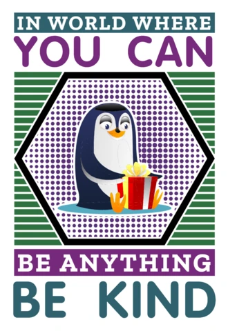 Playful Penguin Kindness Design Template for Inspirational Quotes