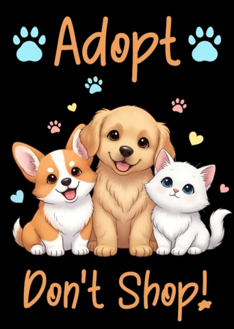 Adoptez un modèle de design d'animal de compagnie avec des animaux de cartoon mignons pour l'impression de t-shirts.
