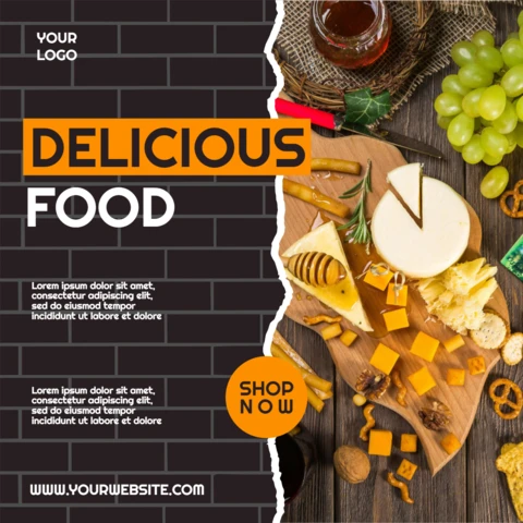 Brick Wall Eye-Catching Social Media Post Design Template