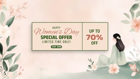 Women's Day Special Offer Template Zen Peaceful Design