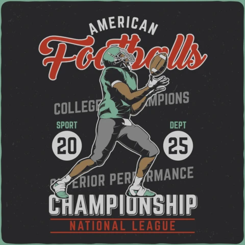 Modelo de camiseta vintage de campeonato de futebol