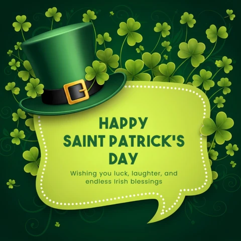 Plantilla de diseño de sombrero del día de San Patricio para tarjetas de felicitación festivas