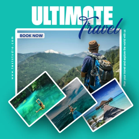 Blue And White Collage Instagram Post Design
