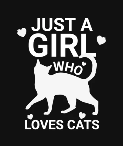 Just A Girl Who Loves Cat Cute T-Shirt Design Template