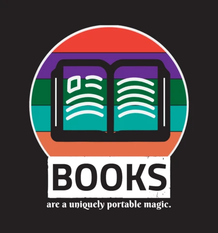 I libri sono un modello di design di maglietta magica, unico nel suo genere