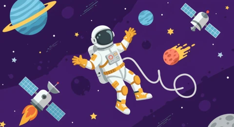 子供のためのスペースアドベンチャーデザインテンプレート