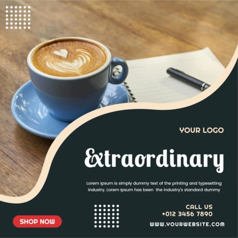 Extraordinary Coffee Social Media Post Design Template