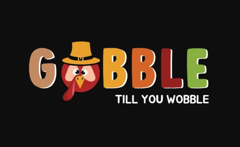 Gobble感謝祭七面鳥Tシャツデザインテンプレート