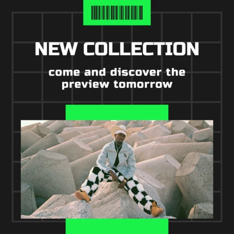Modèle de conception de messages sur les médias sociaux pour une collection de mode branchée