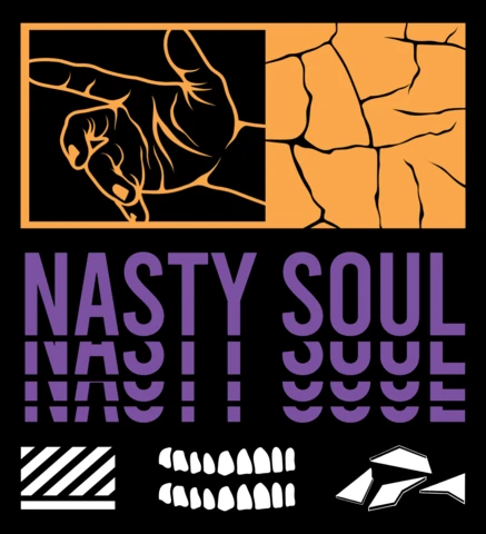 Plantilla de diseño gráfico audaz con ilustración a mano para ropa