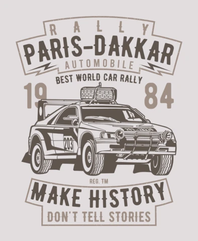 Modèle de conception de t-shirt de voiture de rallye Paris Dakar