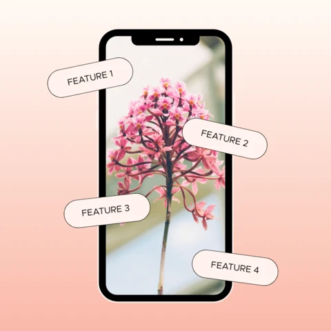 Floral mobile Funktionen instagram post design Vorlage