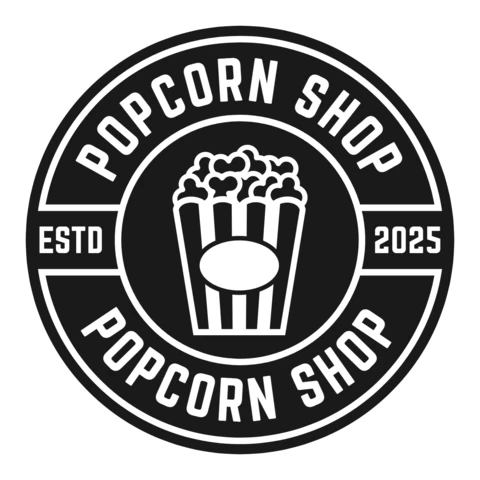 Modèle de logo pour un magasin de pop-corn